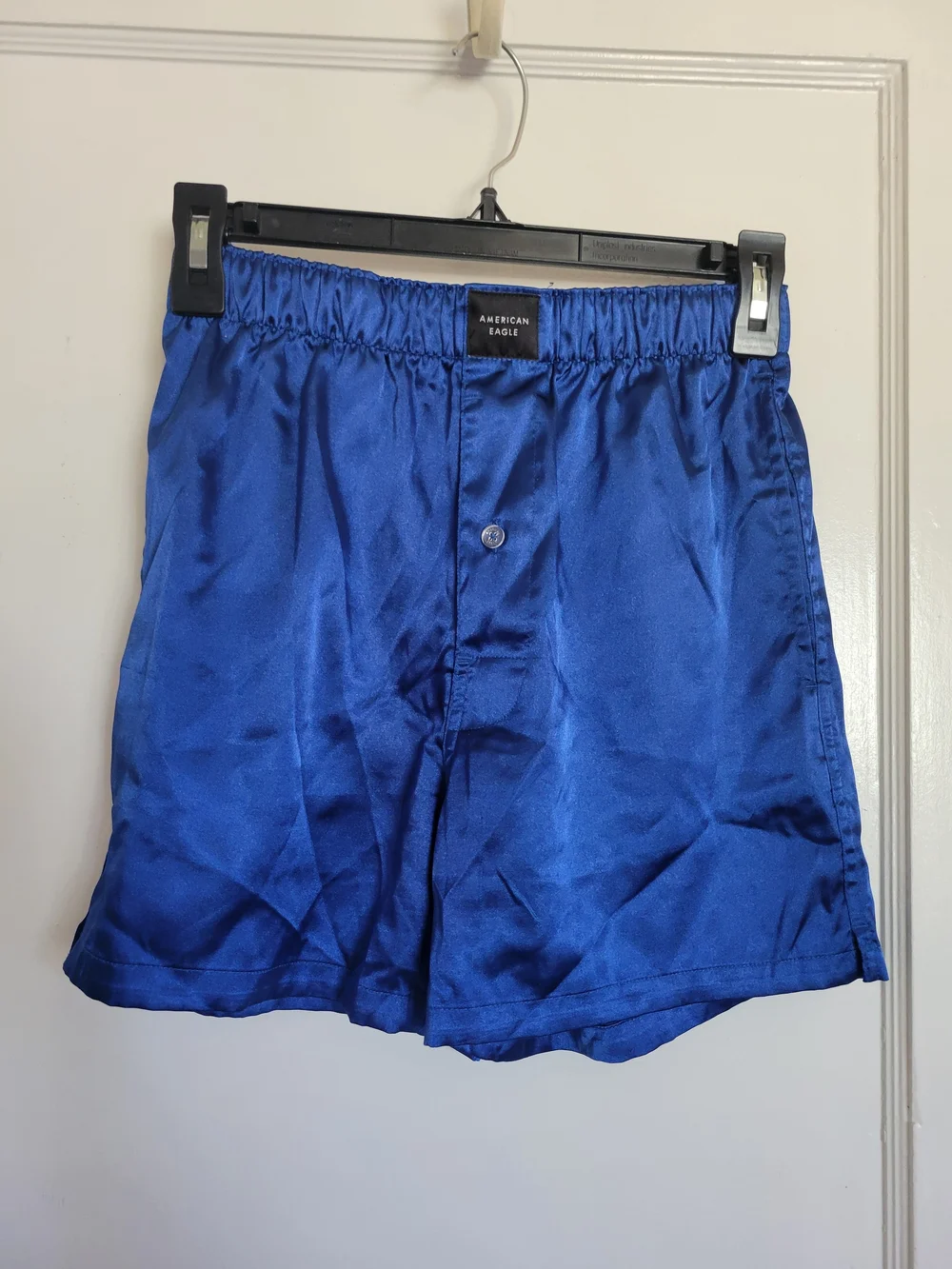 American Eagle Outfitters Men's Blue Satin Pocket Boxer shorts